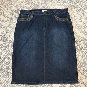 Dressbarn denim jean modest long skirt 16